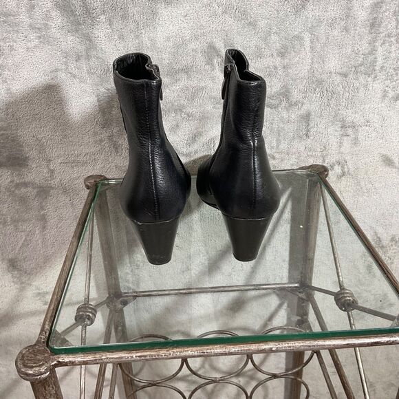 Franco Sarto Leather Ankle Booties wedge heel women’s Size 8.5  Side Zip * - Picture 4 of 14
